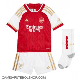 Camisa de time de futebol Arsenal Gabriel Jesus #9 Replicas 1º Equipamento Infantil 2023-24 Manga Curta (+ Calças curtas)